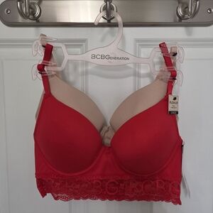 bcbgeneration women's 2-pack push up bra 34B Red & nude Color